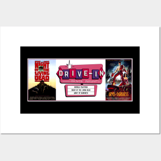 Drive-In Double Feature - Army of Darkness & Night of the Living Dead Posters and Art